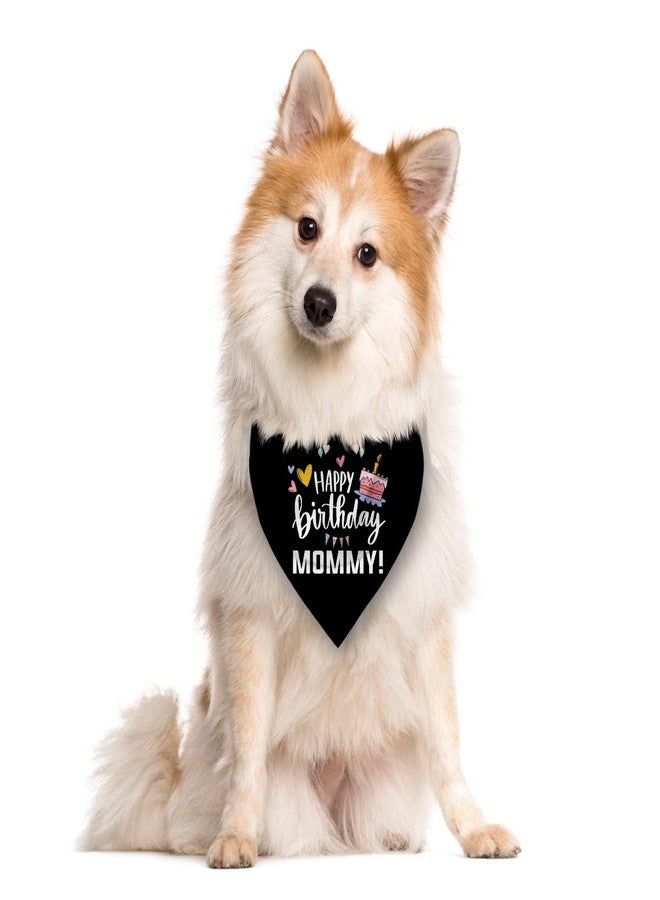 ZPPRJF Happy Birthday Mom Dog Bandana - Black Triangle Scarf, Funny Gift for Large Dogs (L) - Image 2